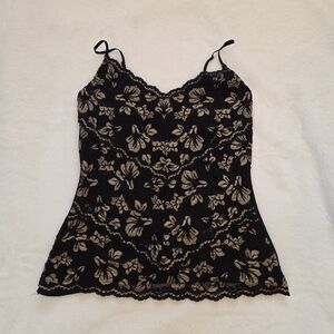 Cache Black/Gold Lace Camisole